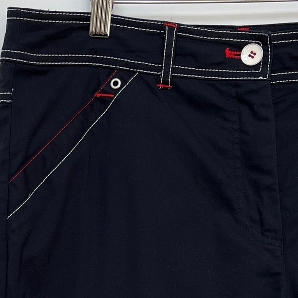 CONRAD C Collection Black Wide Leg Pant Accent Stitching Summer Nautical Chic - Picture 4 of 13